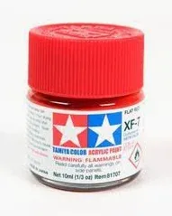 Tamiya XF-7 Flat Red Acrylic Paint (10ml)