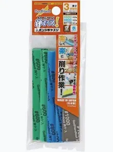 Godhand Tools Kamiyasu Sanding Stick 3mm Assortment, #1000, #800, #600