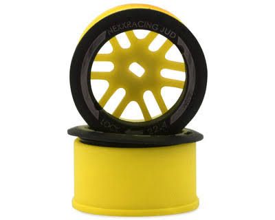 NEXX Racing Mini-Z RWD "JUD" EVO Rear Threaded Side-Wall Carbon Fiber Rims (0mm Offset) (Yellow) (2)