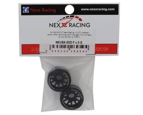 NEXX Racing Mini-Z RWD "JUD" EVO Front Threaded Side-Wall Carbon Fiber Rims (2mm Offset) (Grey) (2)