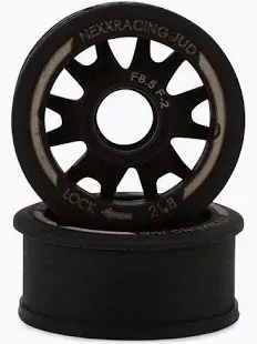 NEXX Racing Mini-Z RWD "JUD" EVO Front Threaded Side-Wall Carbon Fiber Rims (0mm Offset) (Grey) (2)
