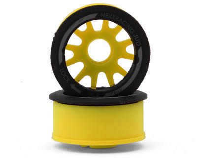 NEXX Racing Mini-Z RWD "JUD" EVO Front Threaded Side-Wall Carbon Fiber Rims (2mm Offset) (Yellow) (2) REAR