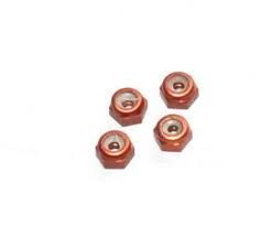 MARKA RACING ALU 2MM WHEEL LOCK NUT - RED (4PCS)