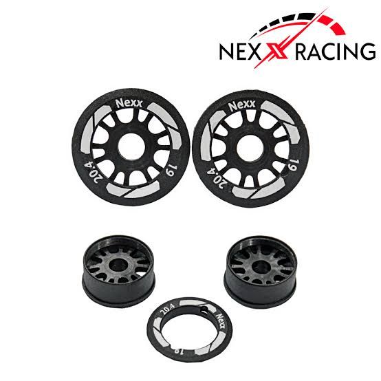 NEXX Racing 19mm Threaded Carbon-Fiber Reinforced EVO Flanged Front Wheels (Grey) (2) (Mini-Z) (0mm Offset)