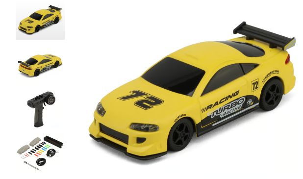 Turbo Racing C72-N 1/76 RTR Electric 2WD Micro On-Road RC Car (Yellow) w/2.4GHz Radio &amp; Battery