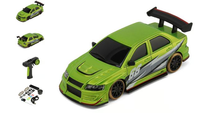 Turbo Racing C66 1/76 RTR Electric 2WD Micro On-Road RC Car (Green) w/2.4GHz Radio, Gyro &amp; Battery