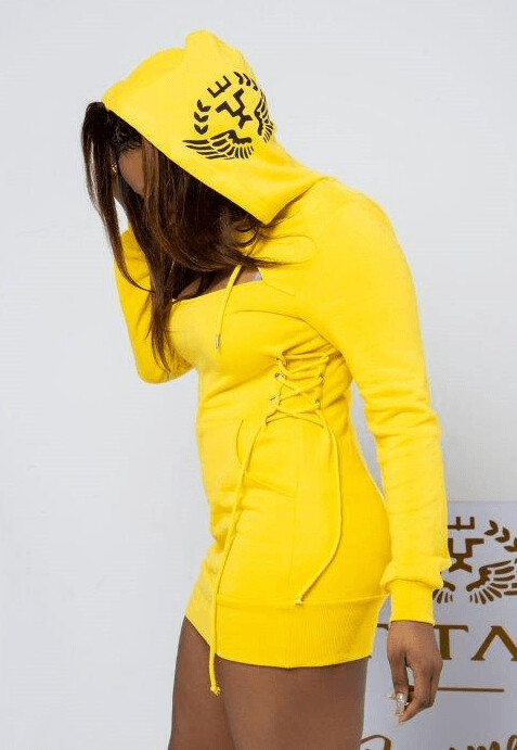 Yellow Hoodie Dress