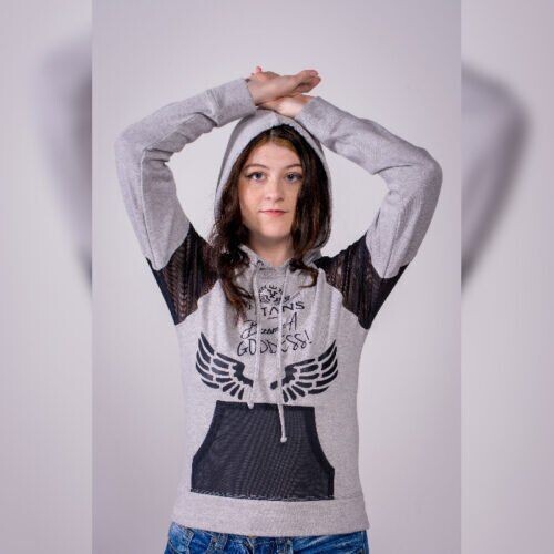 Grey & Black Goddess Hoodie