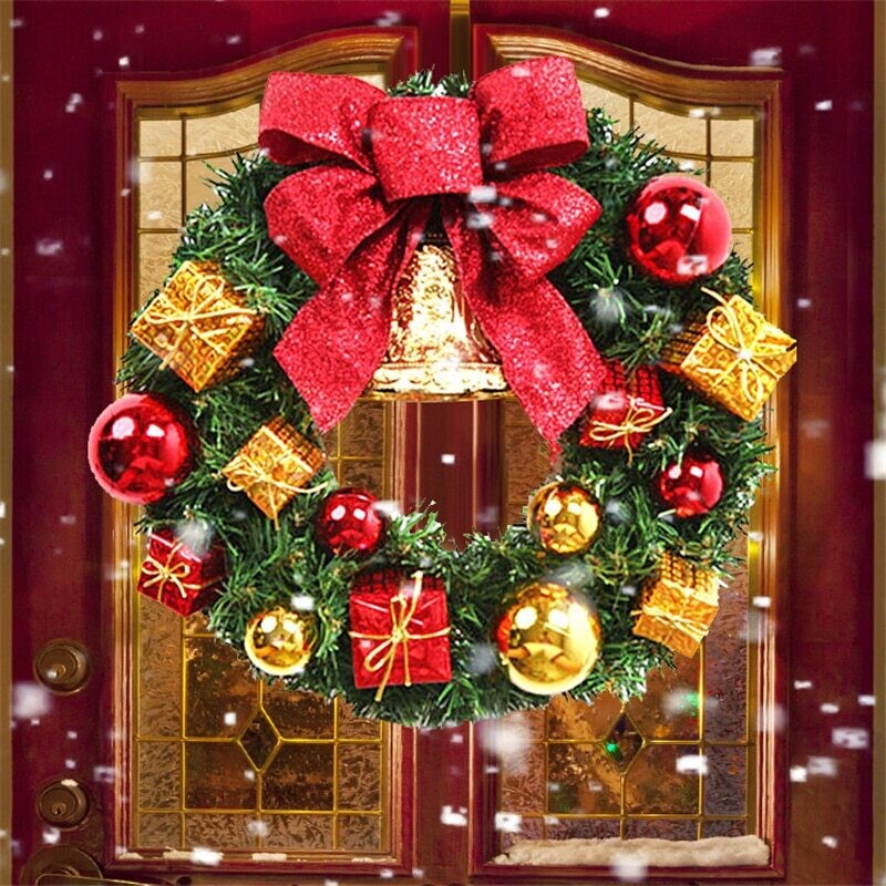 2023 Christmas Home Decoration Indoor Outdoor Christmas Tree Ornaments Christmas Wreath Ornaments Window Front Door Ornament