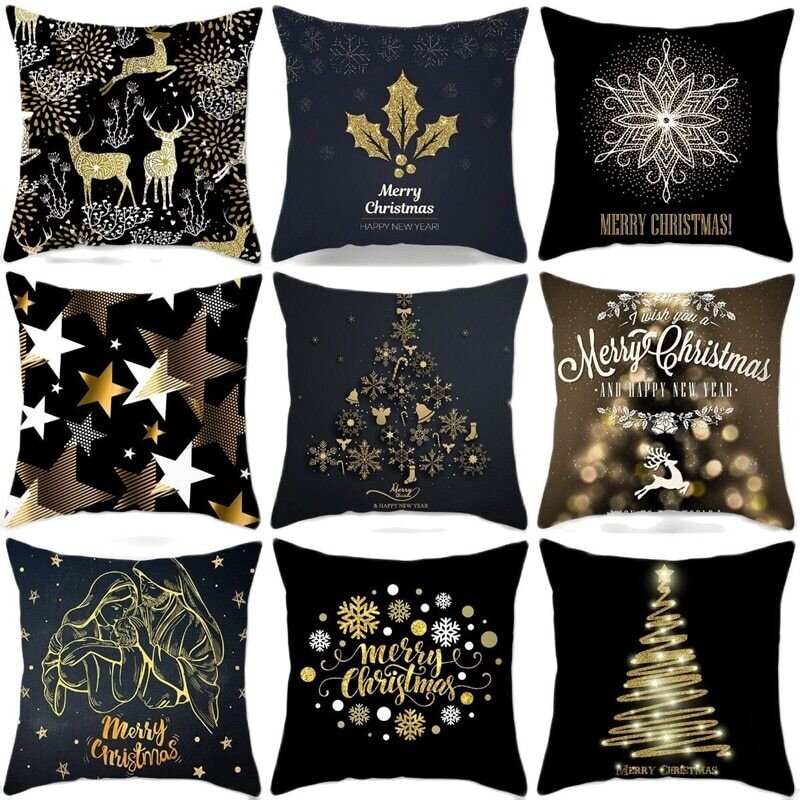 45cm Merry Christmas Pillowcase Cushion Cover 2022 Christmas Decor For Home Ornaments New Year Christmas Decoration Navidad