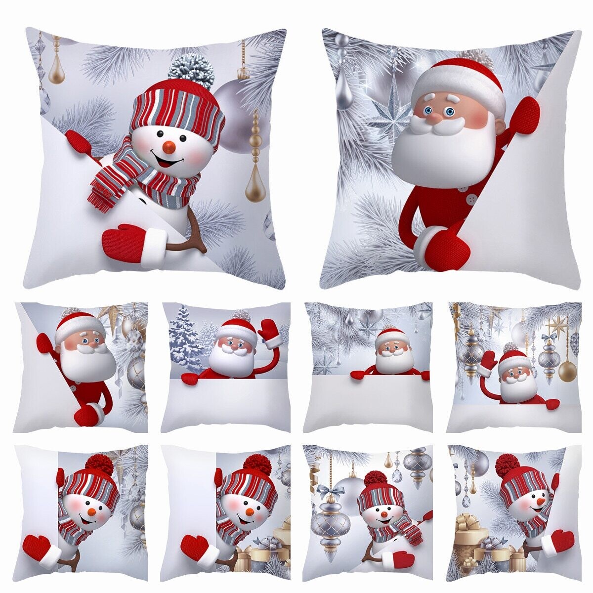 45cm Christmas Cushion Cover Merry Christmas Decorations for Home 2022 Xmas Pillow Covers Christmas Ornaments Noel New Year 2023
