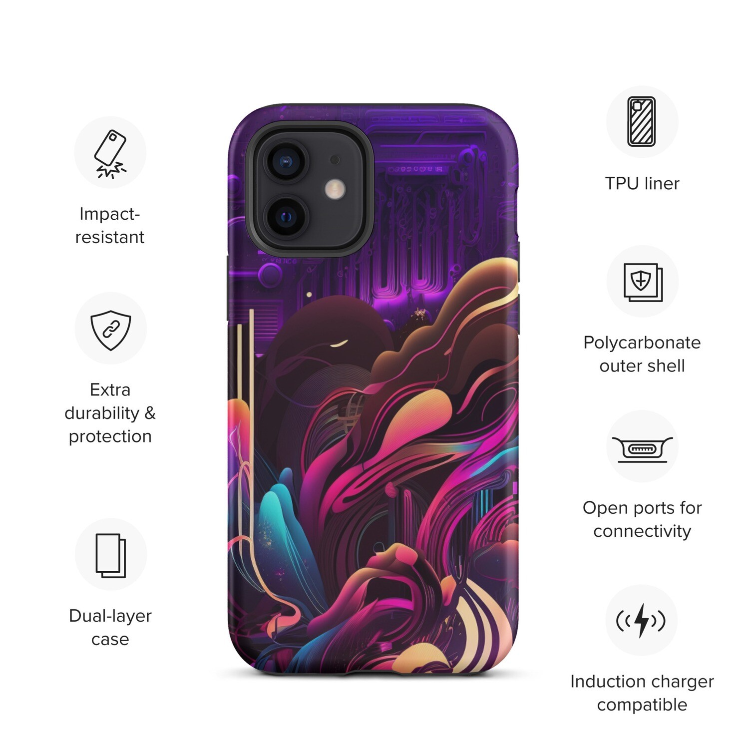 Purple Splash Tough Case for iPhone® by RAF