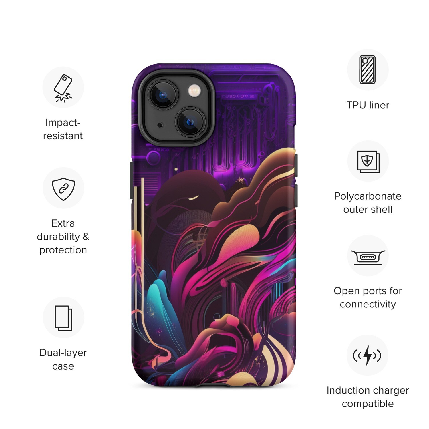 Purple Splash Tough Case for iPhone® by RAF