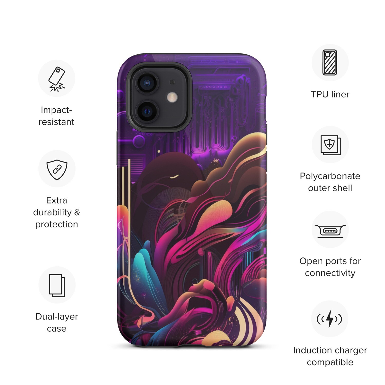 Purple Splash Tough Case for iPhone® by RAF