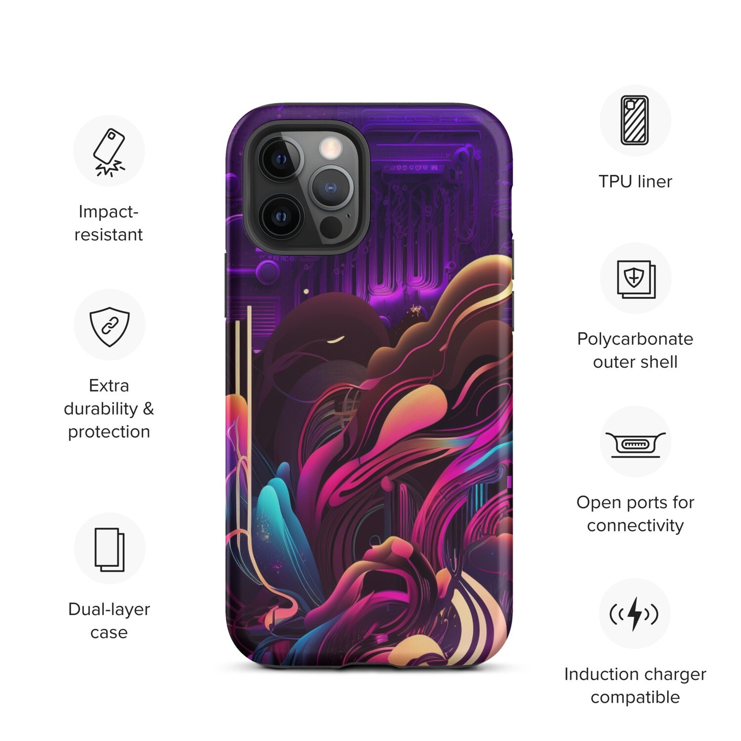 Purple Splash Tough Case for iPhone® by RAF
