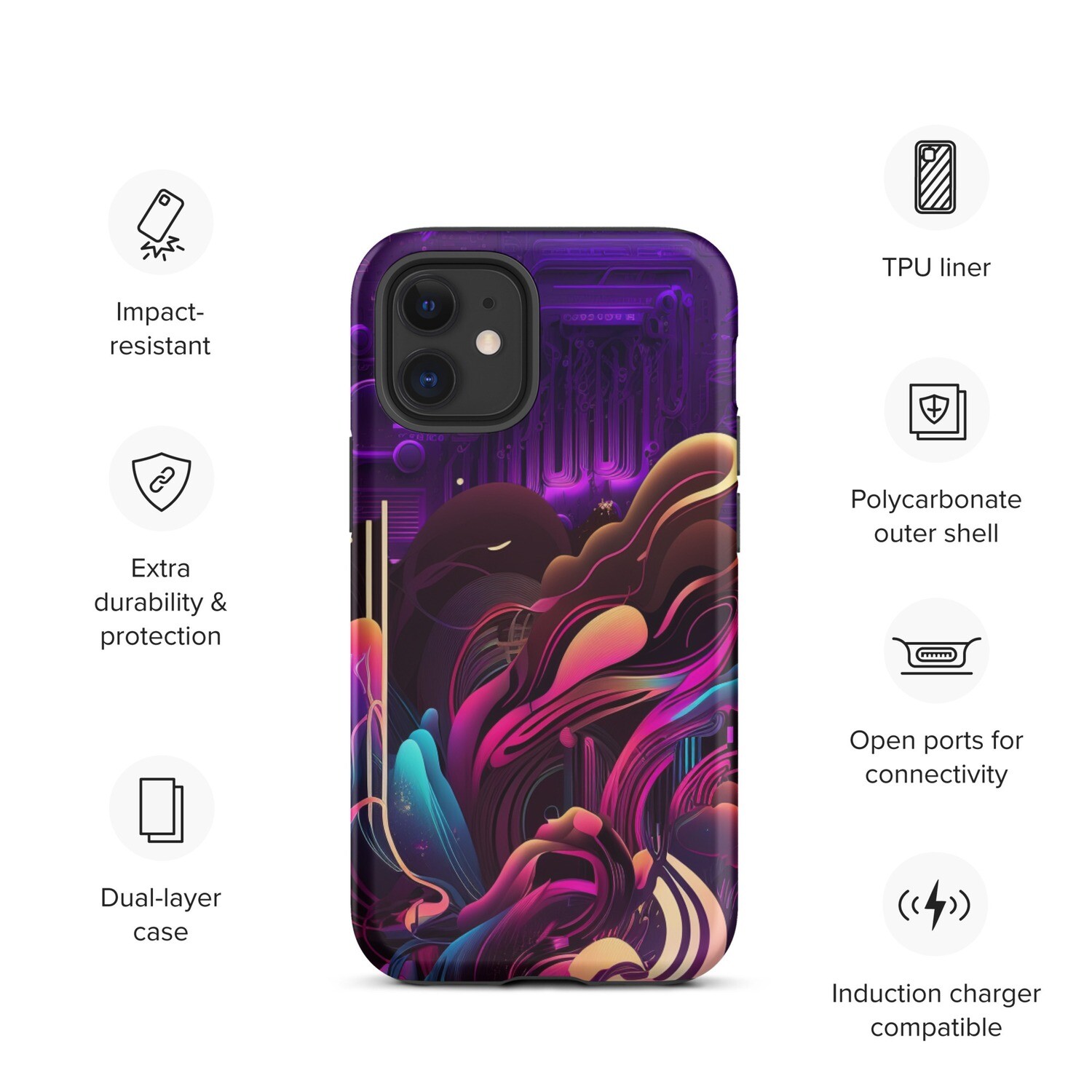 Purple Splash Tough Case for iPhone® by RAF