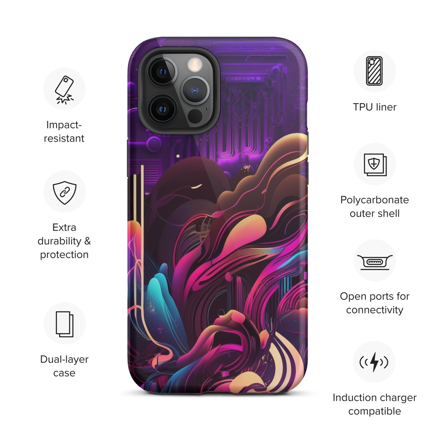 Purple Splash Tough Case for iPhone® by RAF