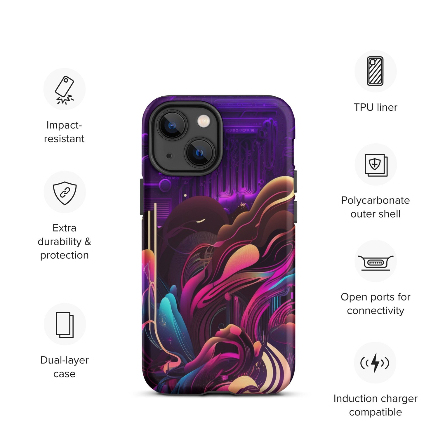 Purple Splash Tough Case for iPhone® by RAF