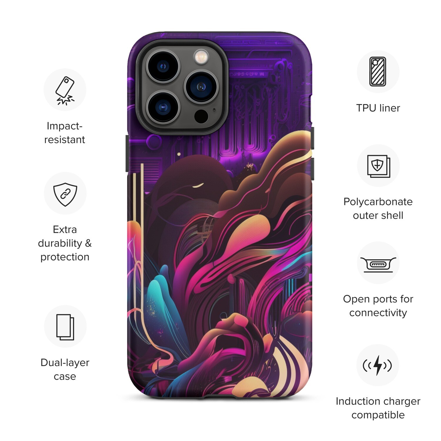 Purple Splash Tough Case for iPhone® by RAF