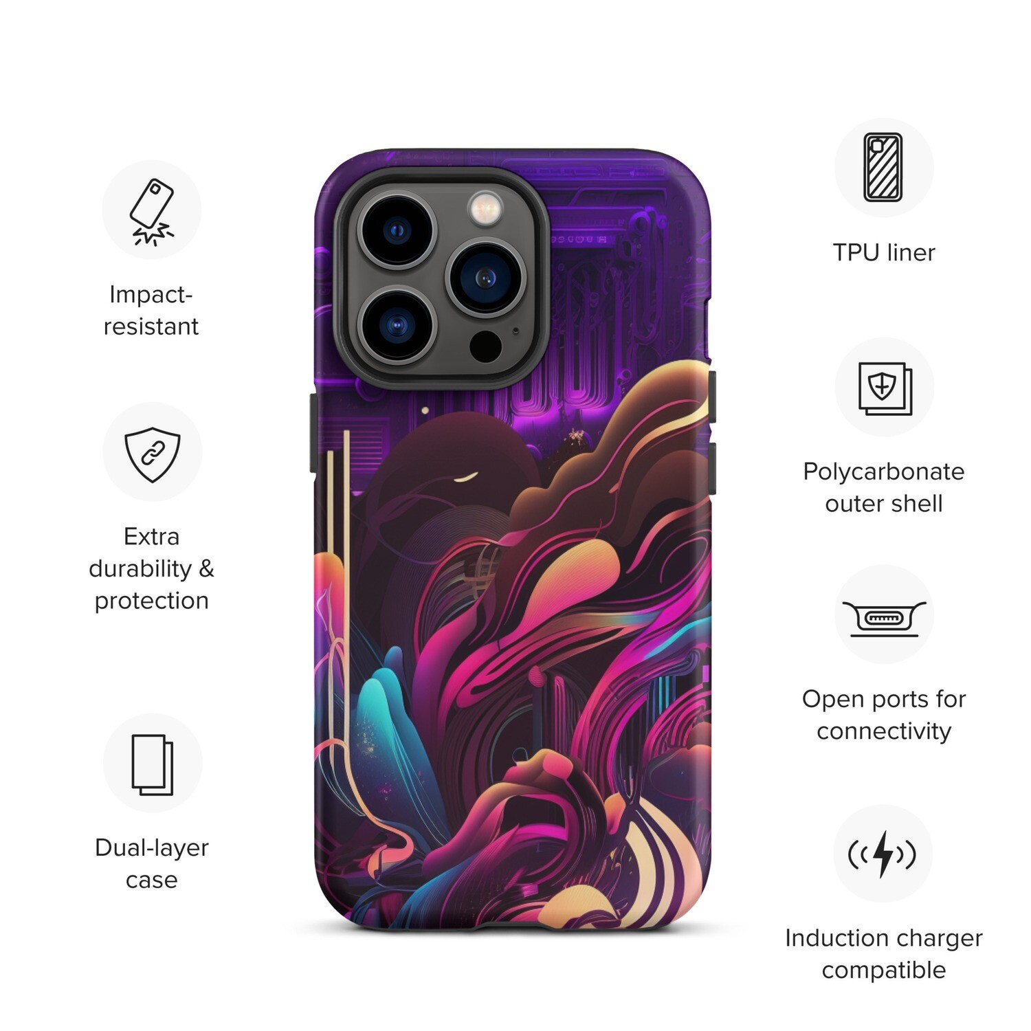 Purple Splash Tough Case for iPhone® by RAF