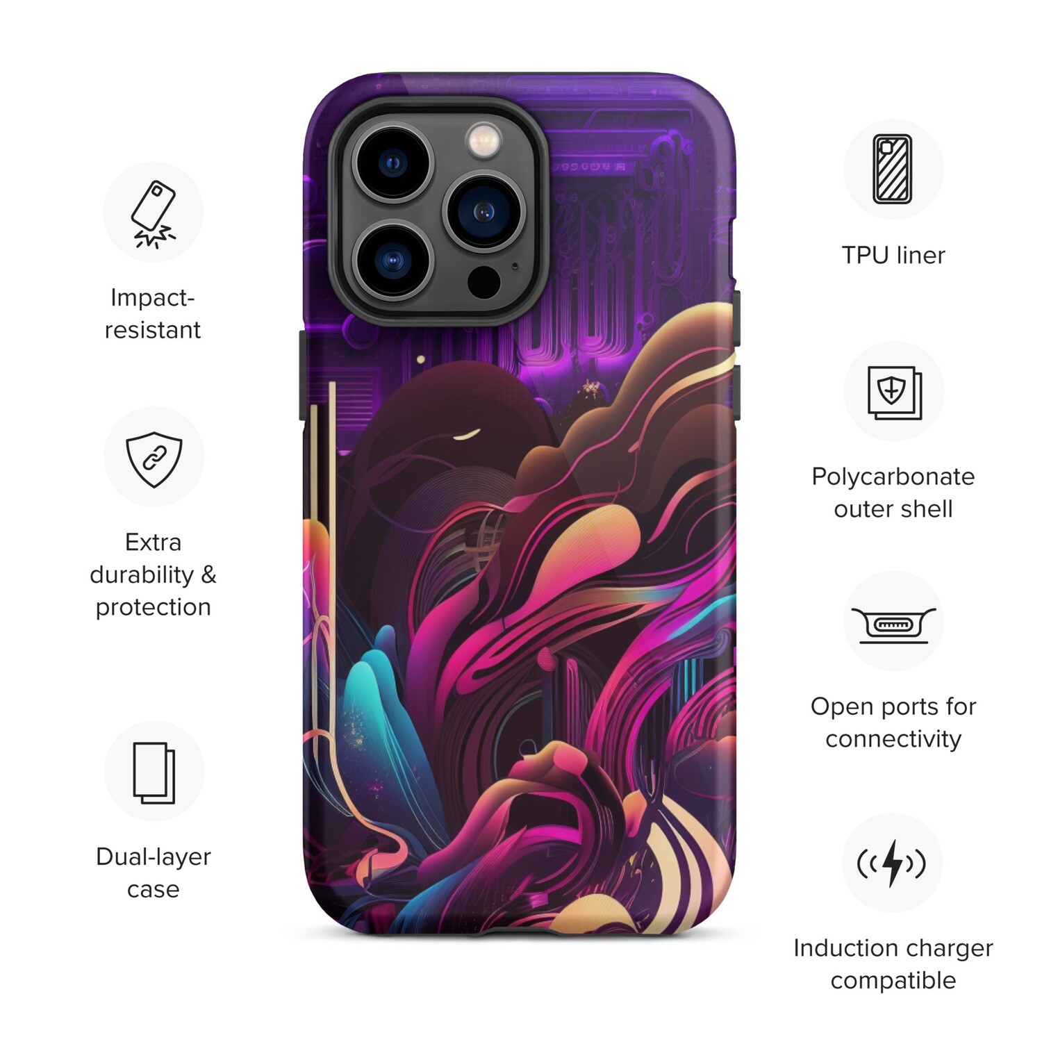 Purple Splash Tough Case for iPhone® by RAF