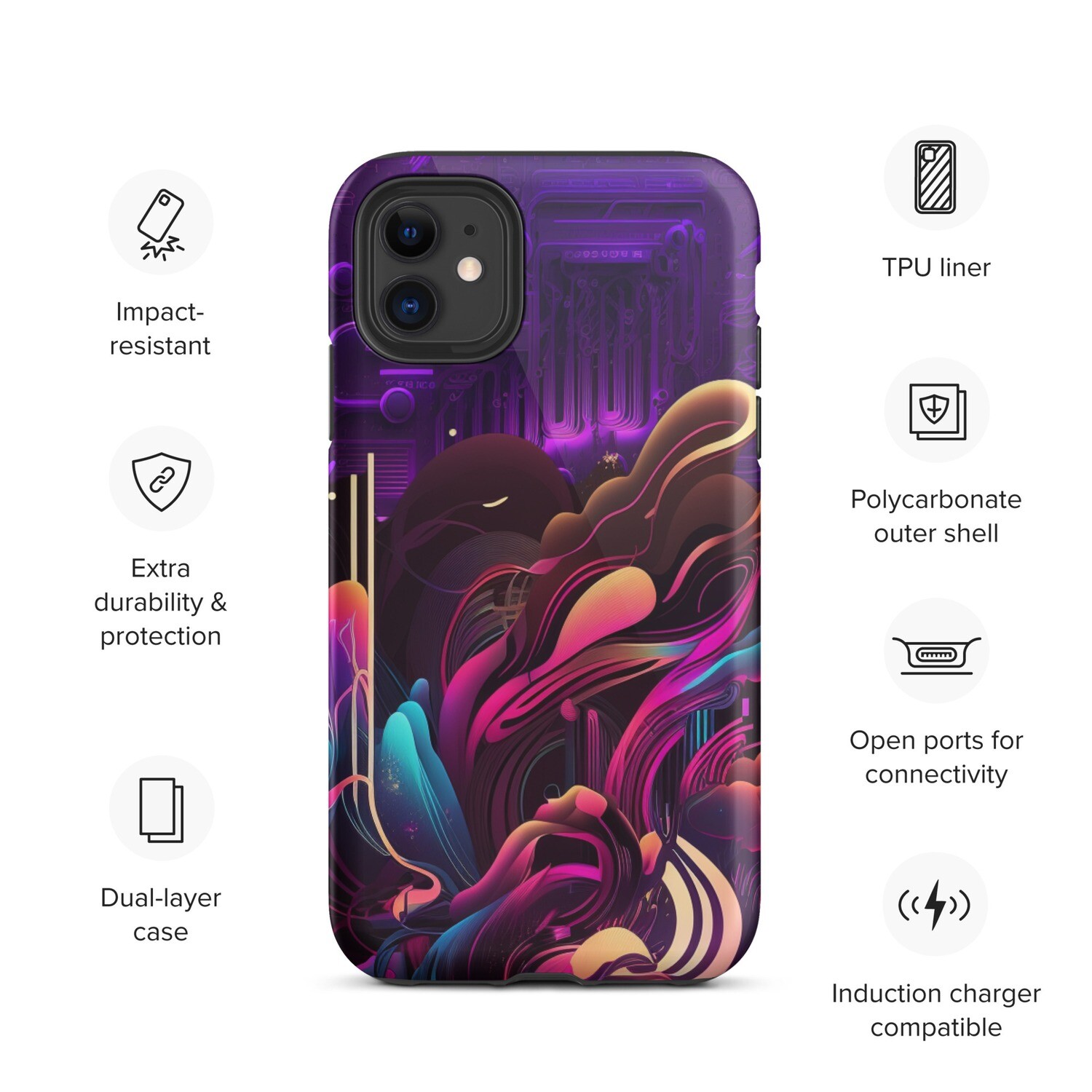 Purple Splash Tough Case for iPhone® by RAF