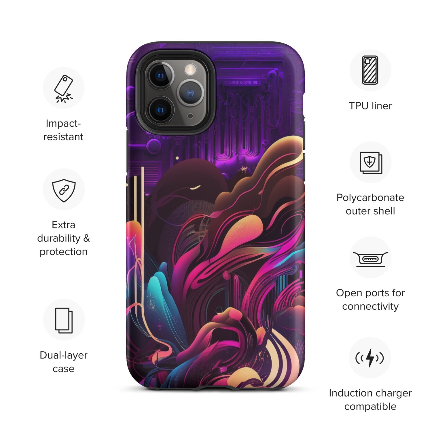 Purple Splash Tough Case for iPhone® by RAF