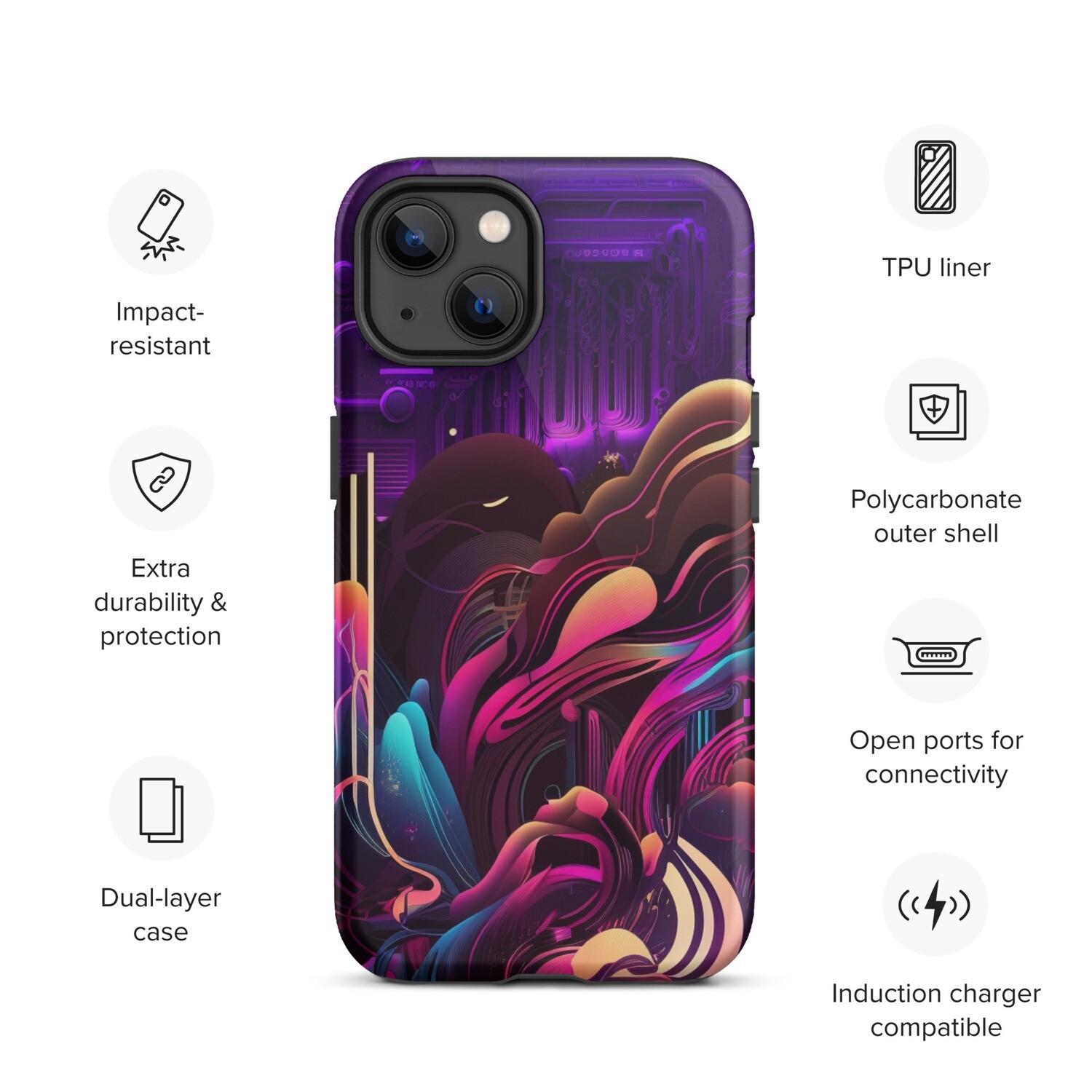 Purple Splash Tough Case for iPhone® by RAF