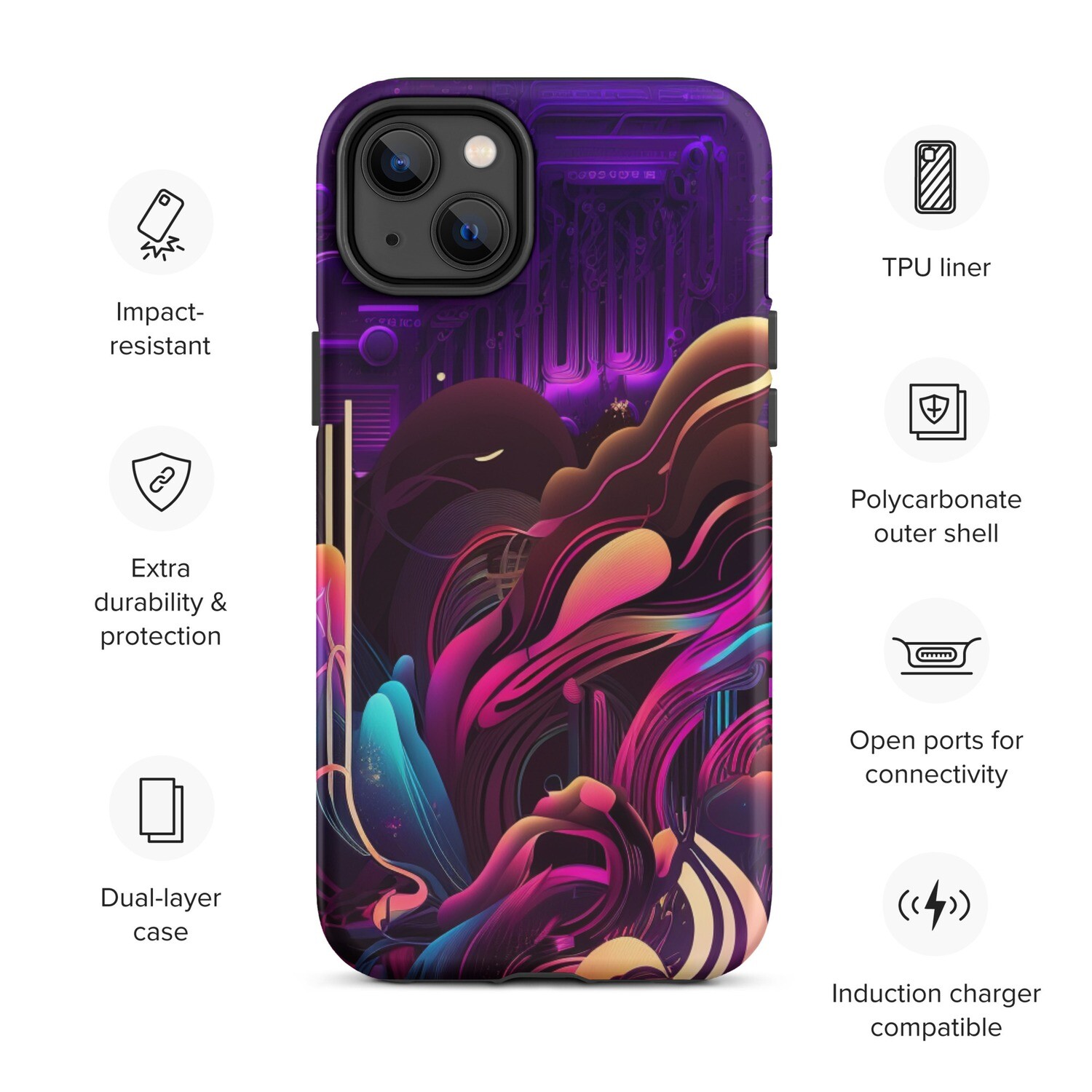 Purple Splash Tough Case for iPhone® by RAF