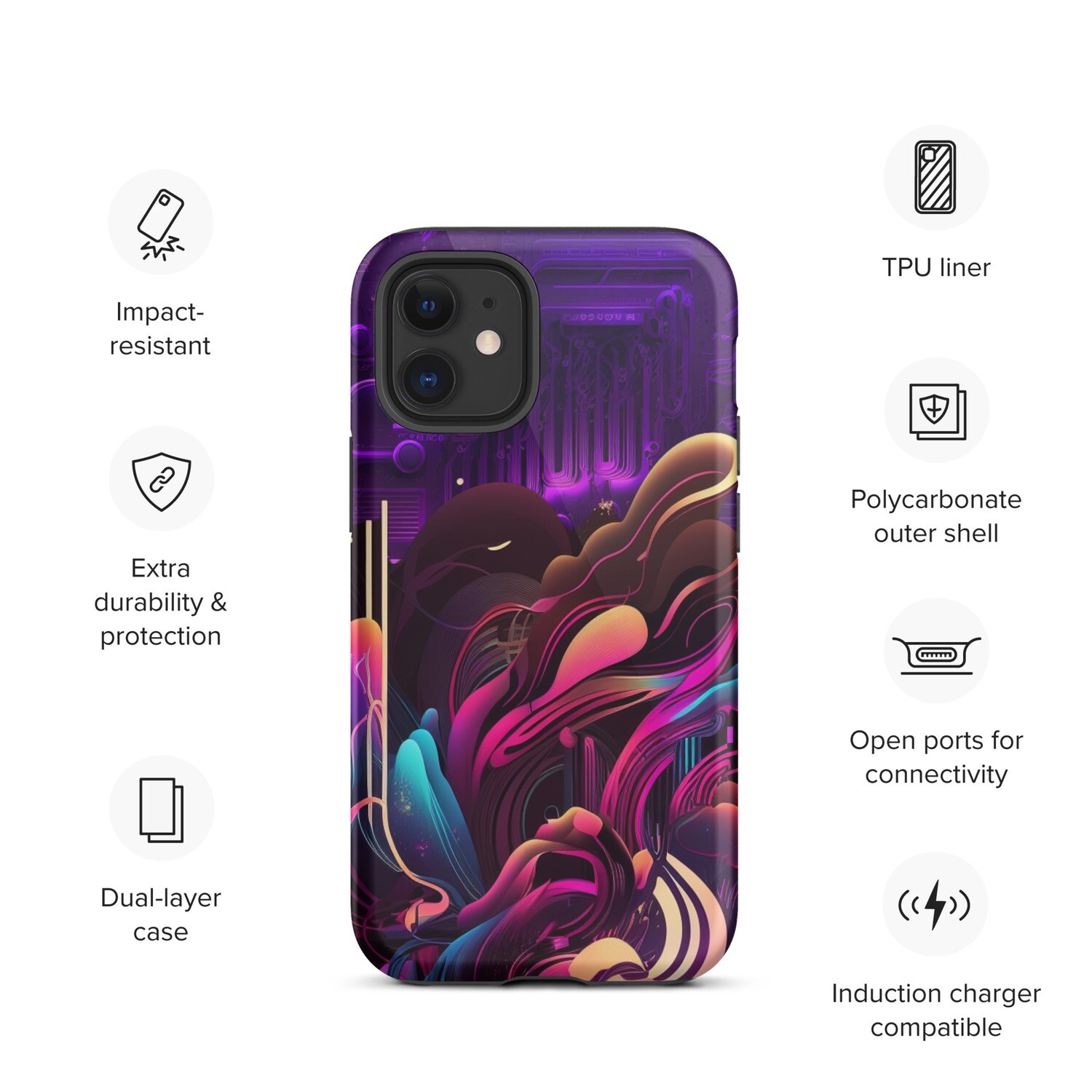 Purple Splash Tough Case for iPhone® by RAF