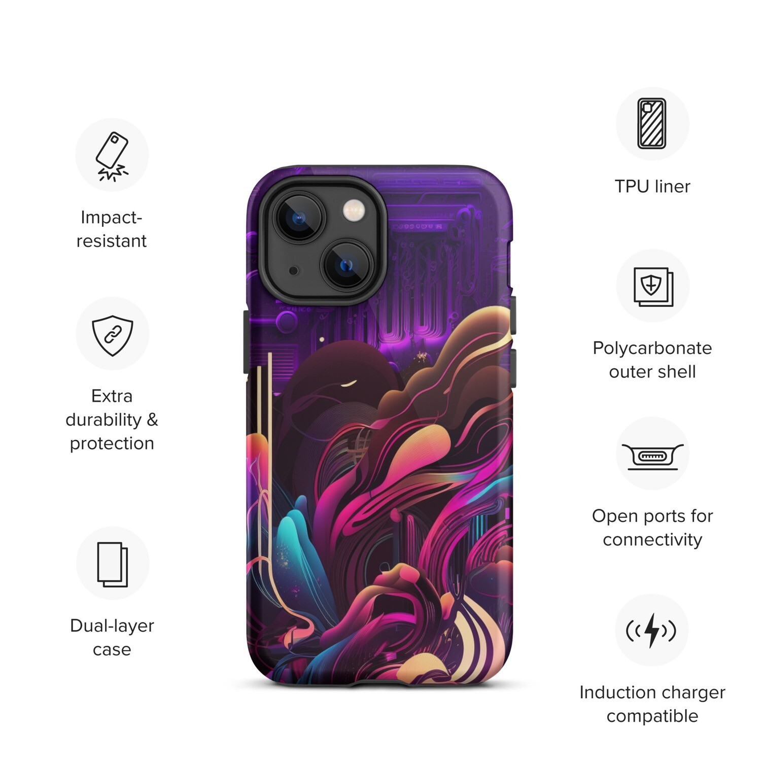 Purple Splash Tough Case for iPhone® by RAF