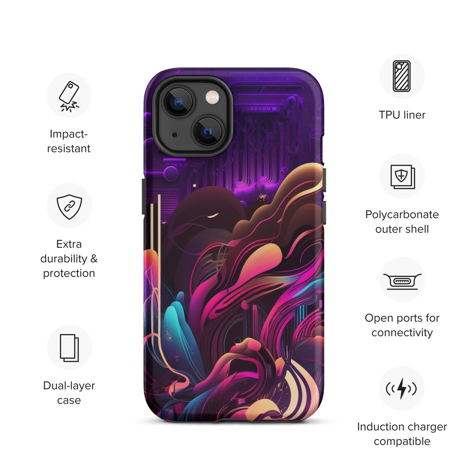 Purple Splash Tough Case for iPhone® by RAF