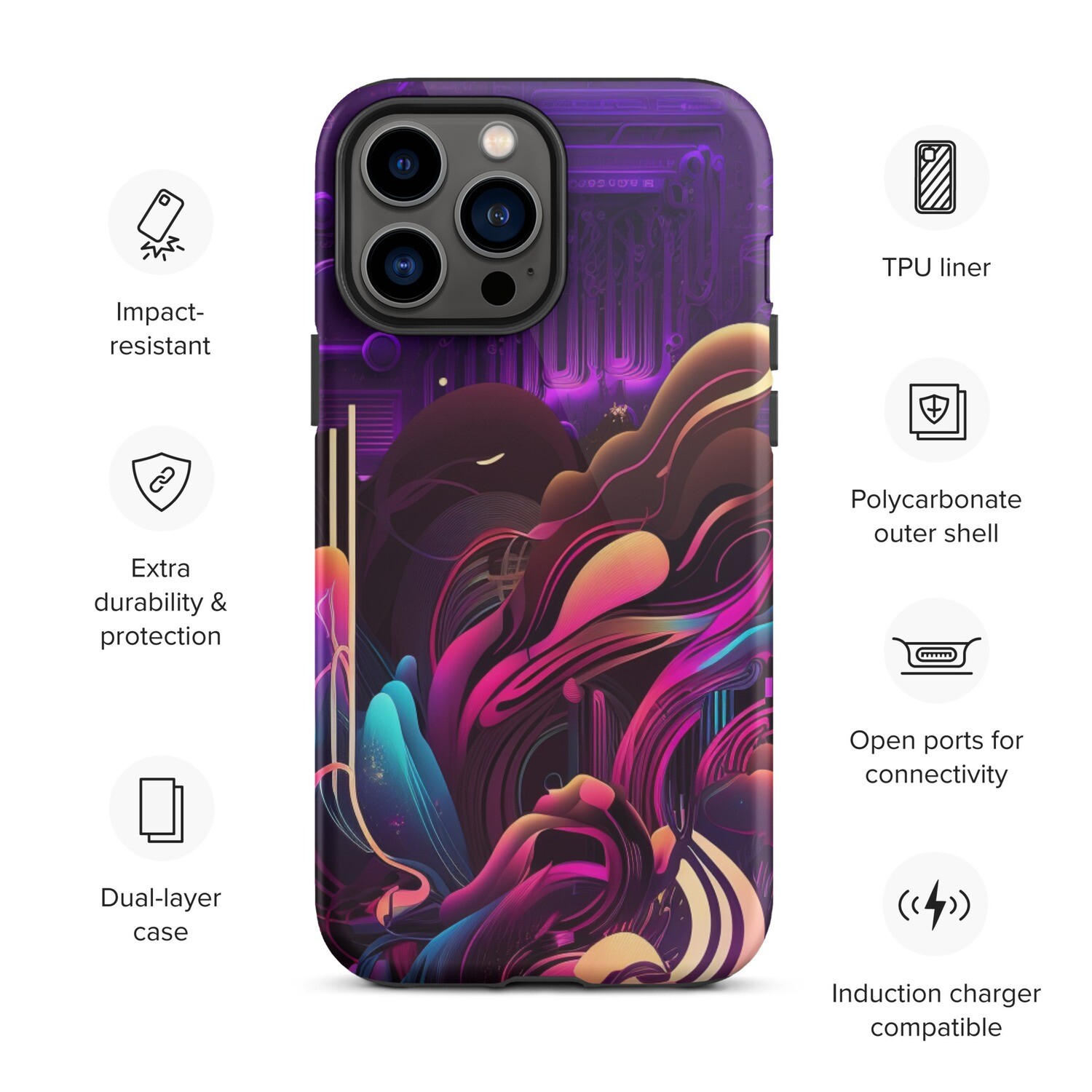 Purple Splash Tough Case for iPhone® by RAF