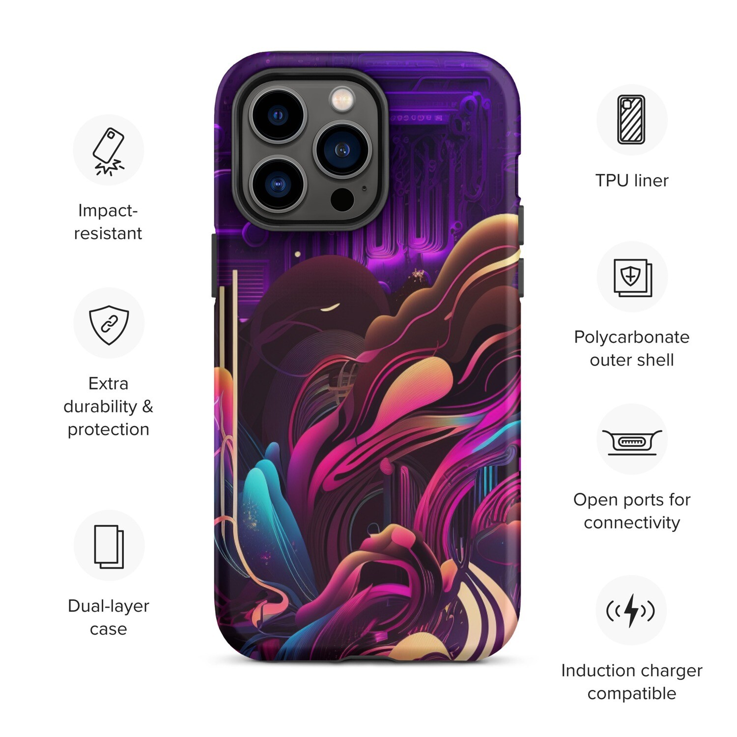Purple Splash Tough Case for iPhone® by RAF