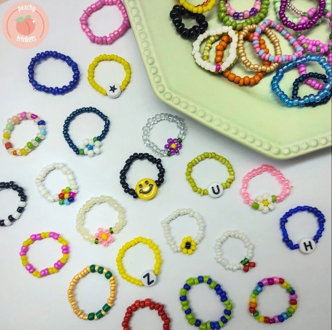 random beaded rings 