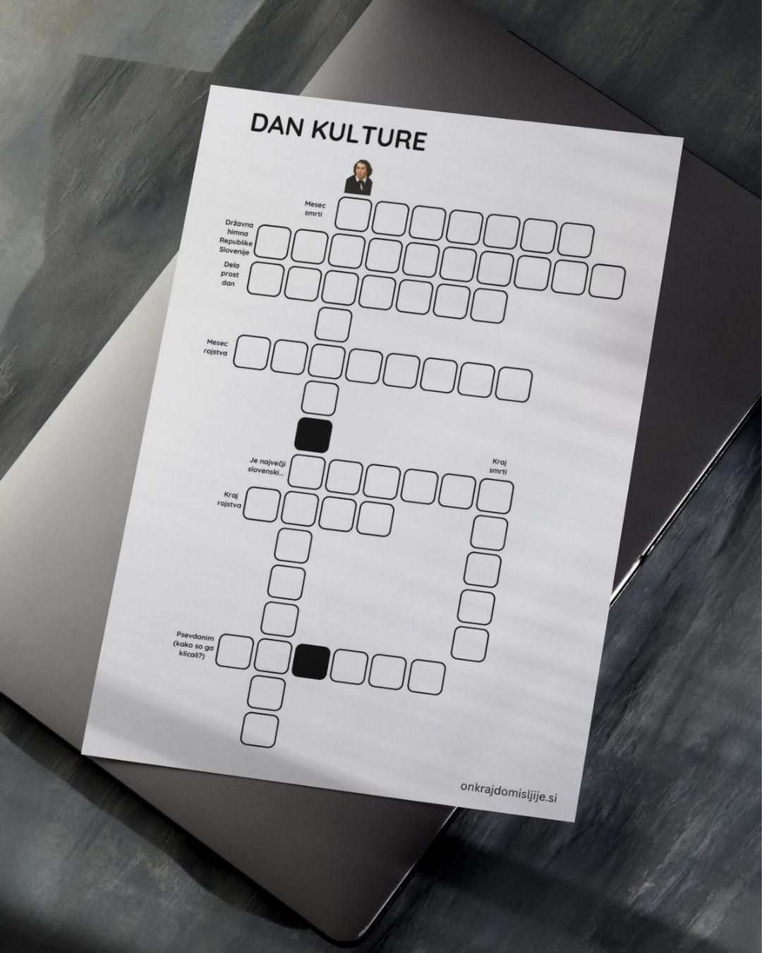 Križanka za dan kulture