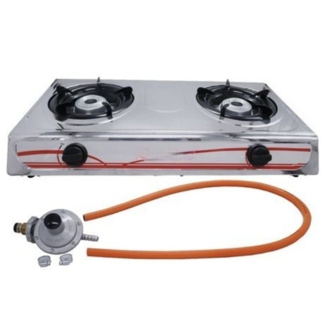 Aruif Gas Stove 2 Plate Stainless Steel