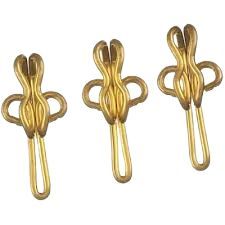 Curtain Rail Hooks R7 Brass 50s