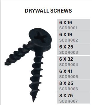 Dry Wall Screws 100s