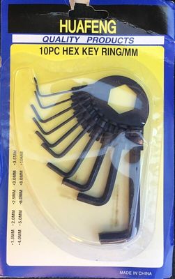 Hex Allen Key Ring set 10 Pcs