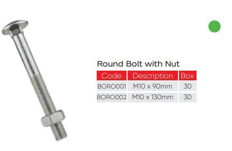 Round Bolt with Nut 10s Paket
