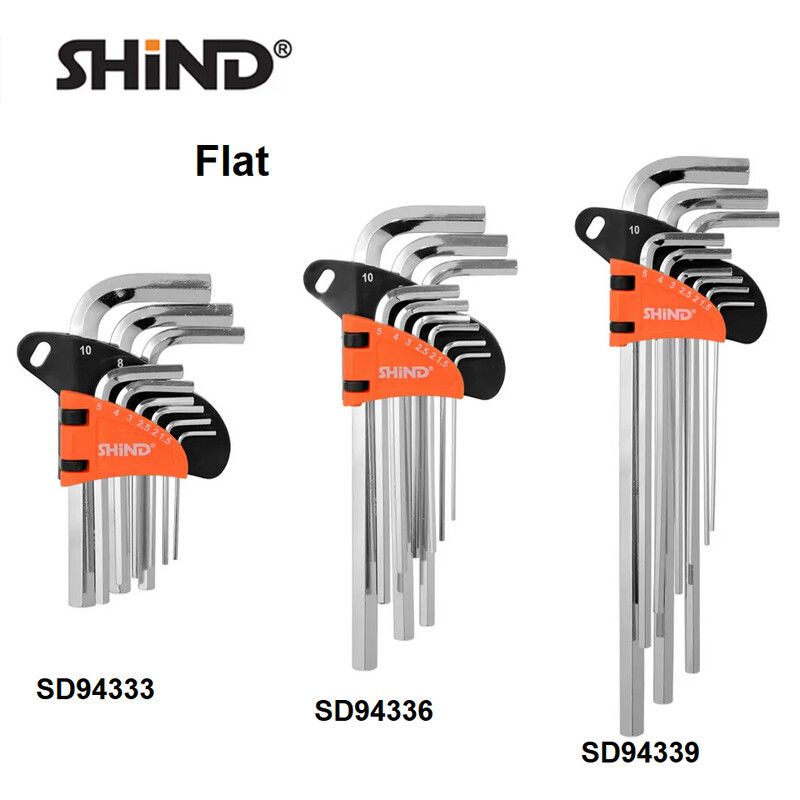 Shind - 9 Pcs Hexagon Allen Key Flat