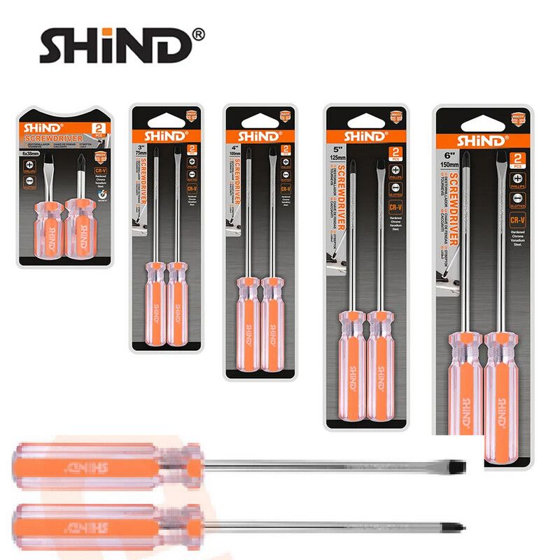 Shind 2 Pcs Magnetic Crystal Screwdriver Phillips/Slotted