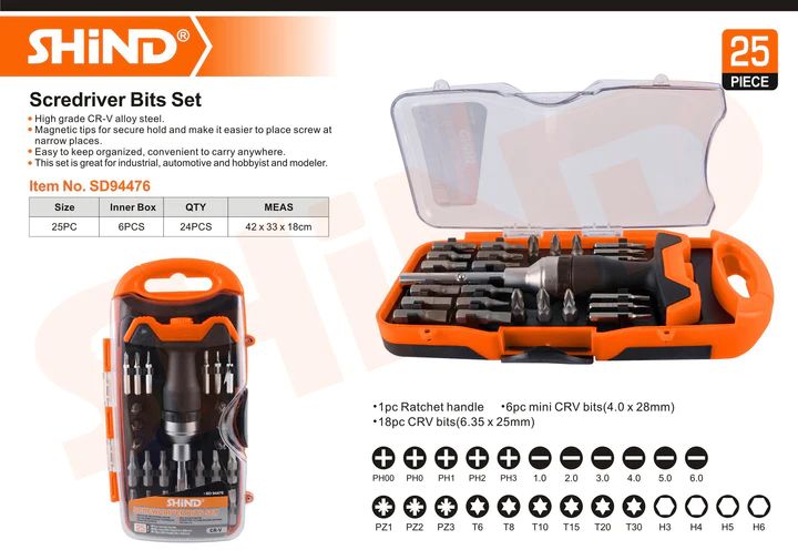 Shind 25 Pcs Screwdriver Bit Set