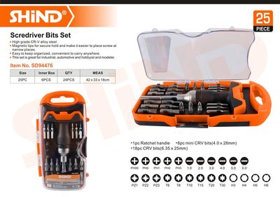 Shind 25 Pcs Screwdriver Bit Set