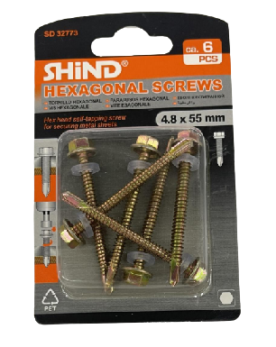 Shind Hexagonal Screws with rubber washers