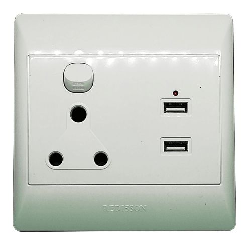 Redisson Wall Switch Socket Single 2USB