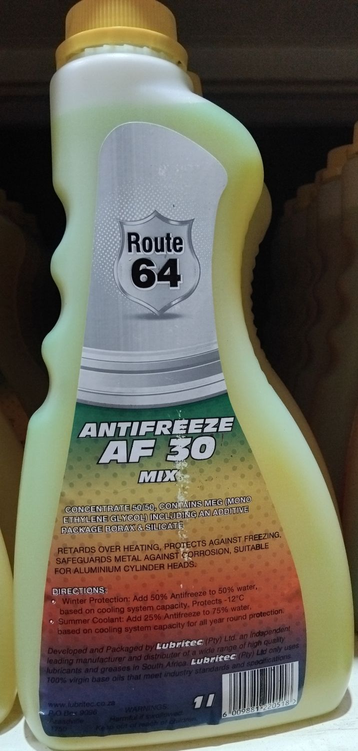 Motor Antifreeze 30% S/F Yellow 1ltr