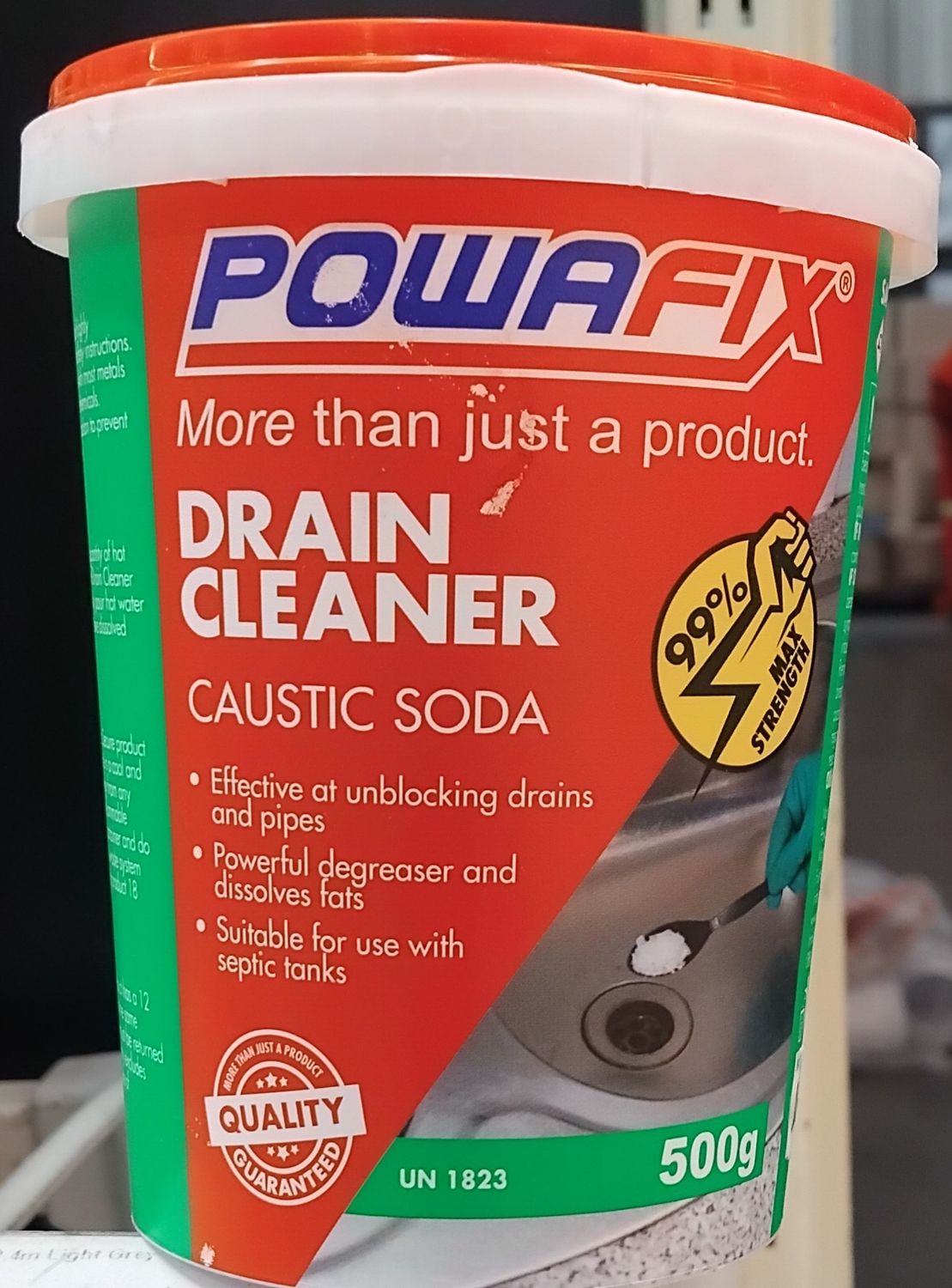Drain Cleaner Caustic Soda PowaFix 500g