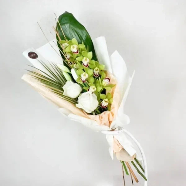 Bouquet with green orchid